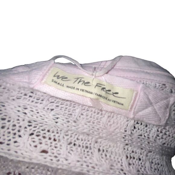 Free People We the Free Blossom Light Pink Sweater Size Small - Picture 7 of 10